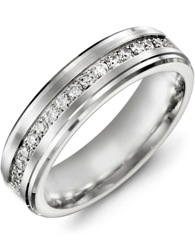 MADANI MEN'S AND WOMEN'S ETERNITY BEVELED DIAMOND WEDDING RING MUJ610WW-22R MUJ610WW-22R