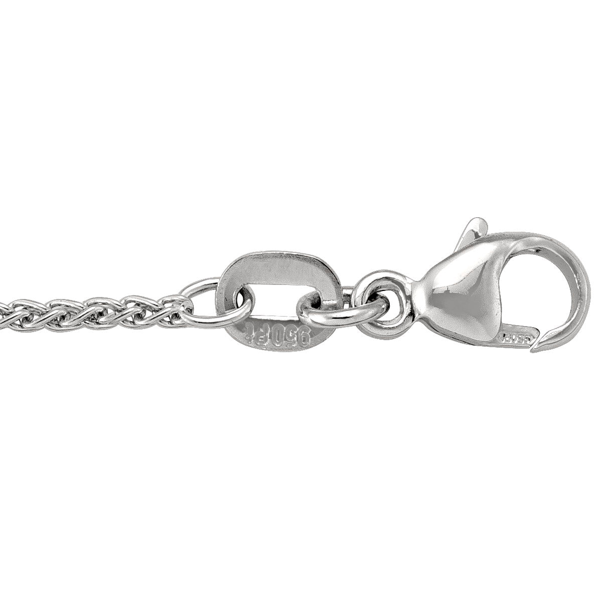 PLATINUM SOLID WHEAT LINK CHAIN
