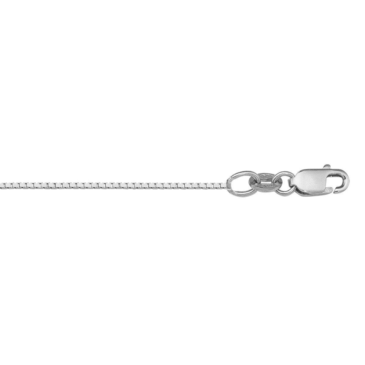 GOLD CHAIN WHITE GOLD SOLID BOX LINK (LOBSTER CLASP) 