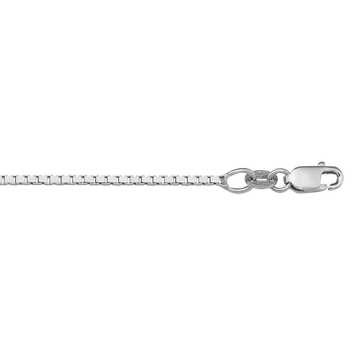 GOLD CHAIN WHITE GOLD SOLID BOX LINK (LOBSTER CLASP) 