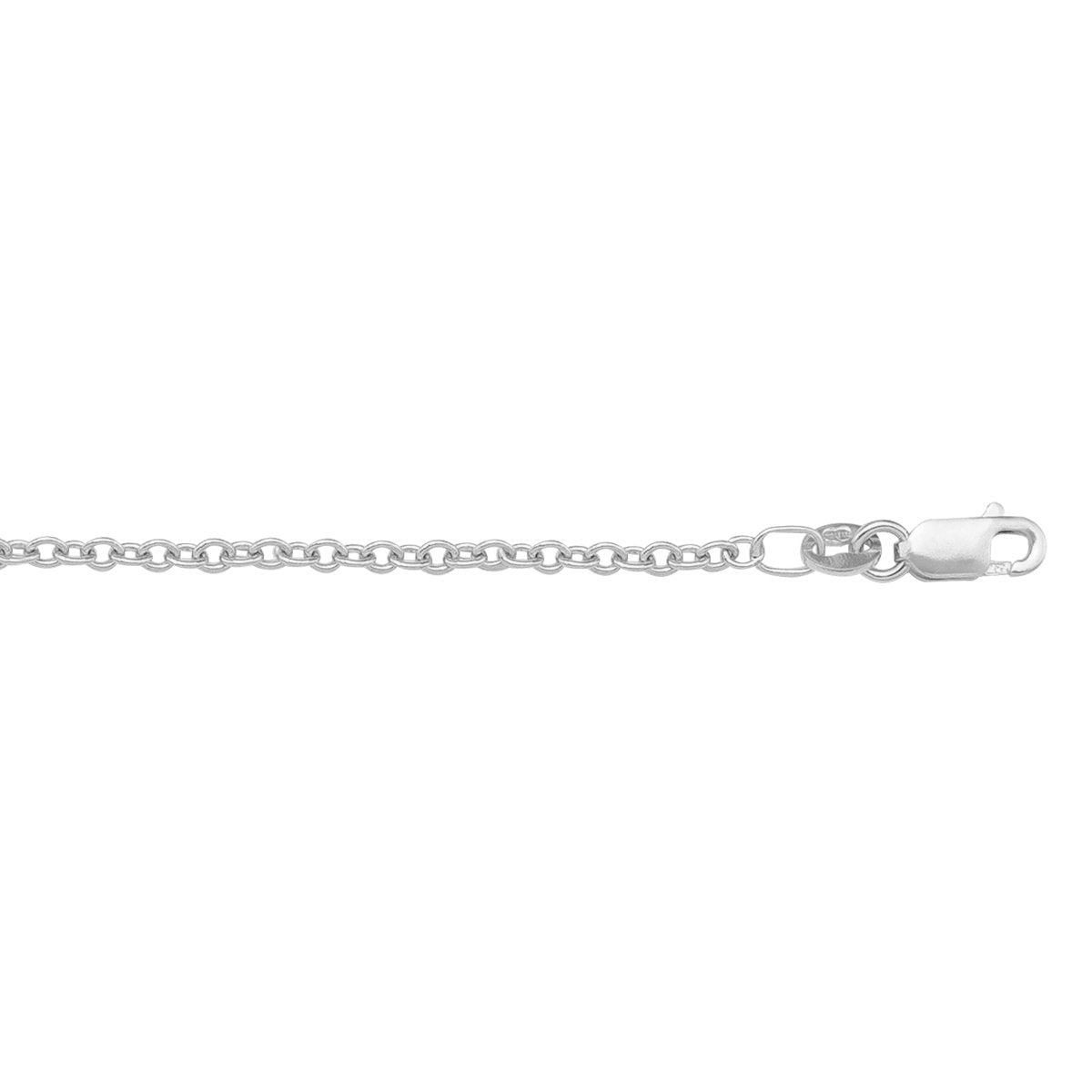 CHAINS WHITE GOLD OPEN CABLE LINK (LOBSTER CLASP) 