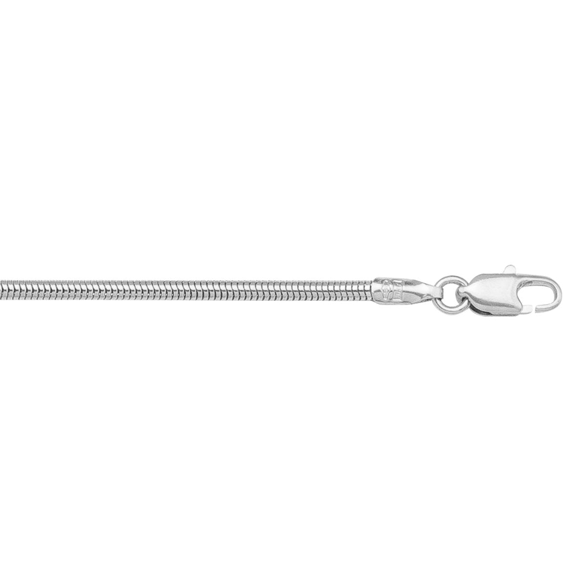 CHAINS WHITE GOLD ROUND SNAKE LINK (LOBSTER CLASP) 
