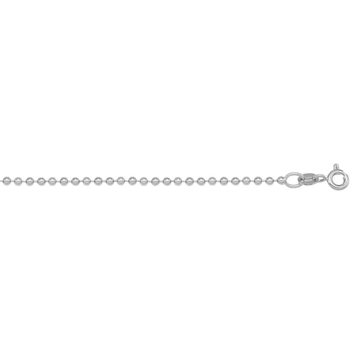 CHAINS WHITE GOLD BEAD LINK (LOBSTER CLASP) CHAIN