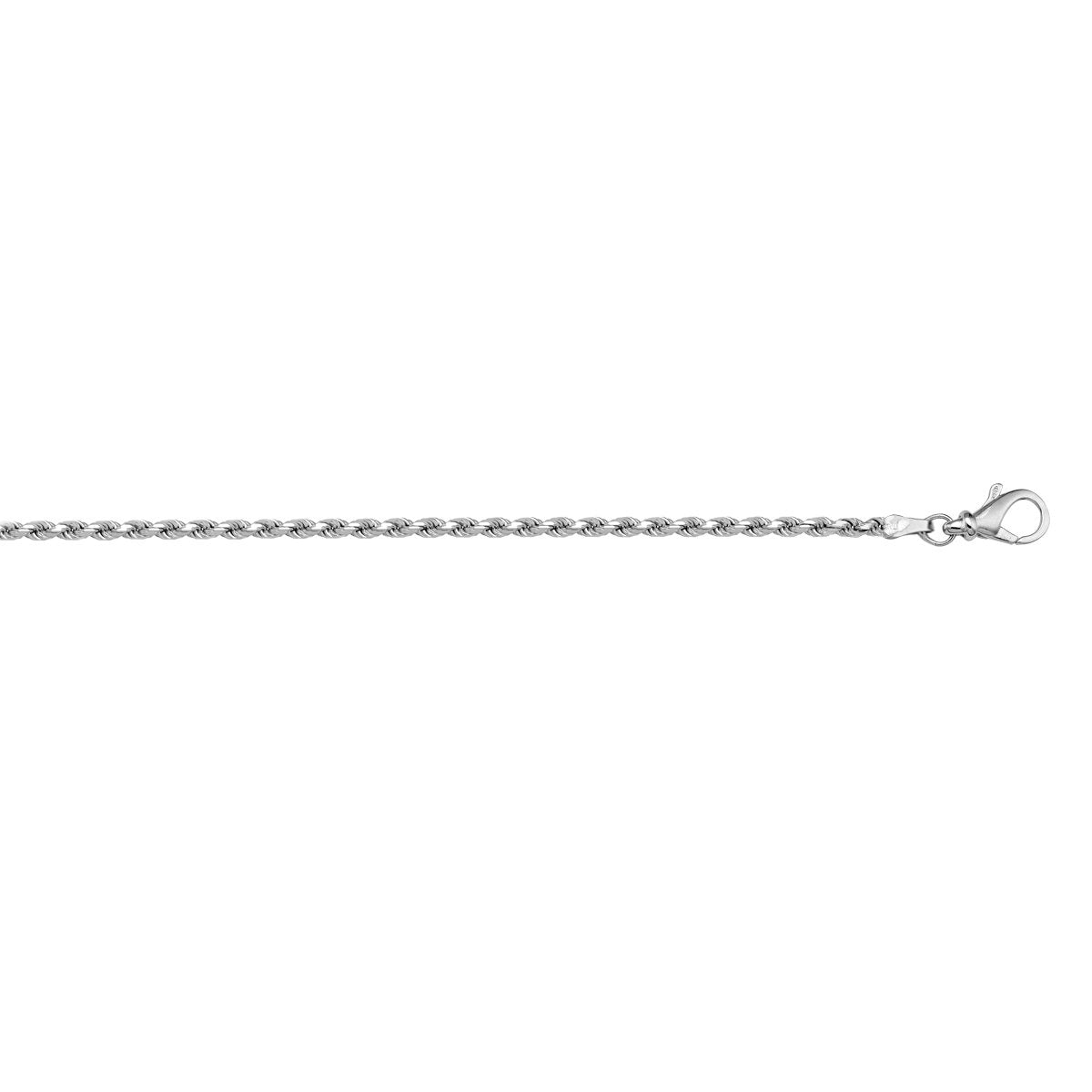 GOLD CHAIN WHITE GOLD SOLID ROPE LINK (LOBSTER CLASP) 