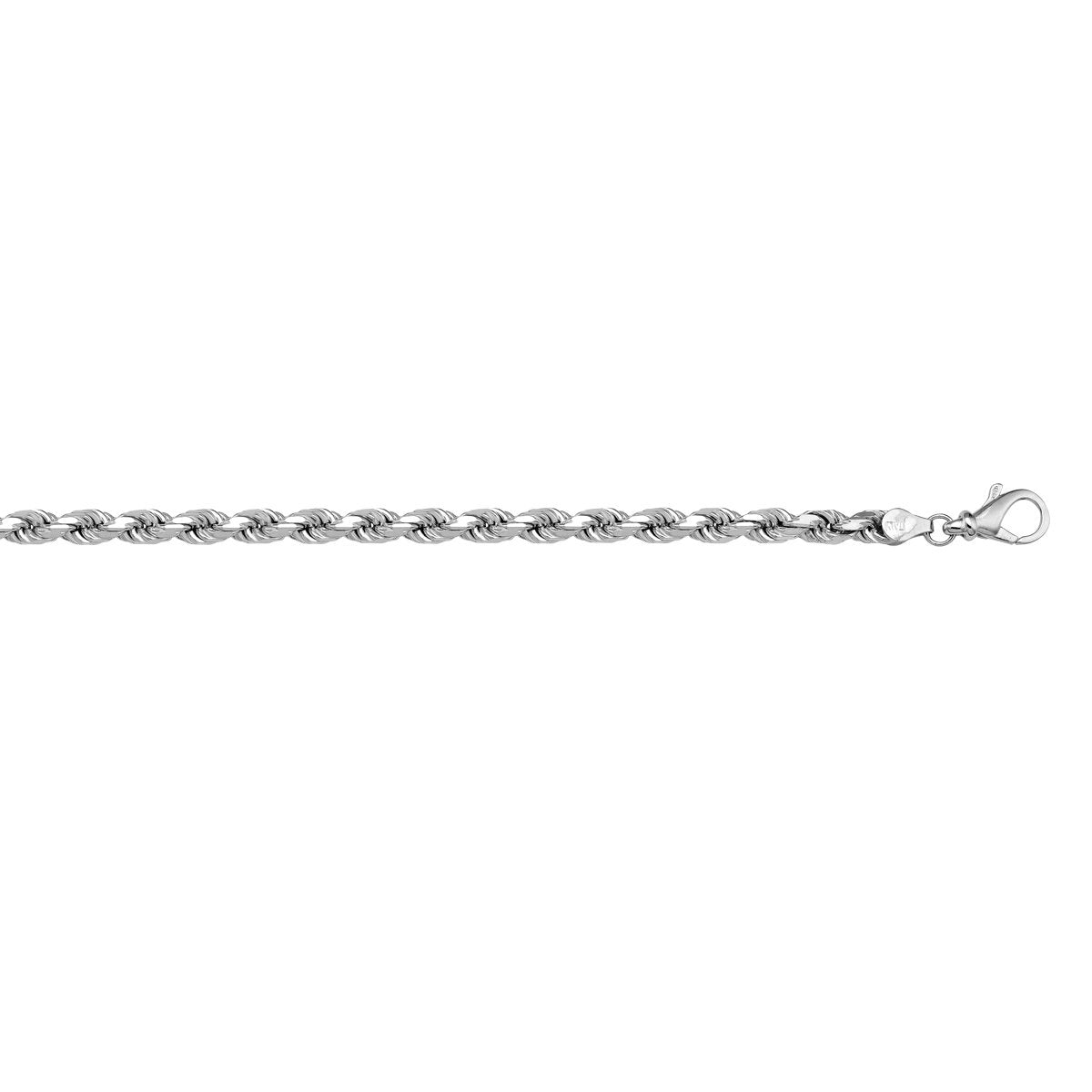 CHAINS WHITE GOLD SOLID ROPE LINK (LOBSTER CLASP) CHAIN