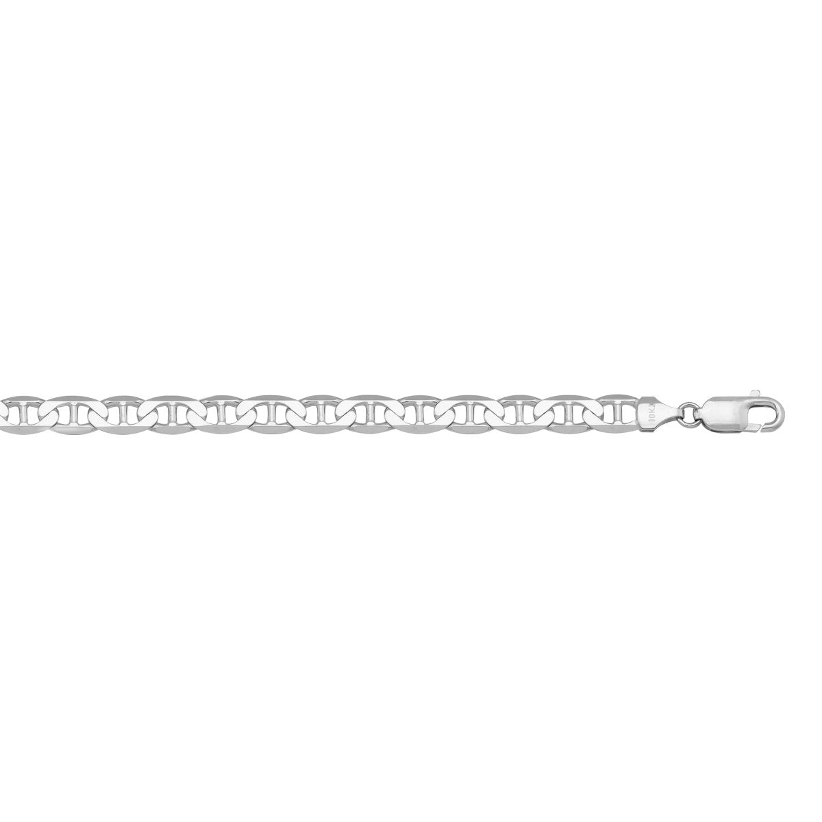 GOLD CHAIN WHITE GOLD SOLID FLAT ANCHOR LINK (LOBSTER CLASP) 