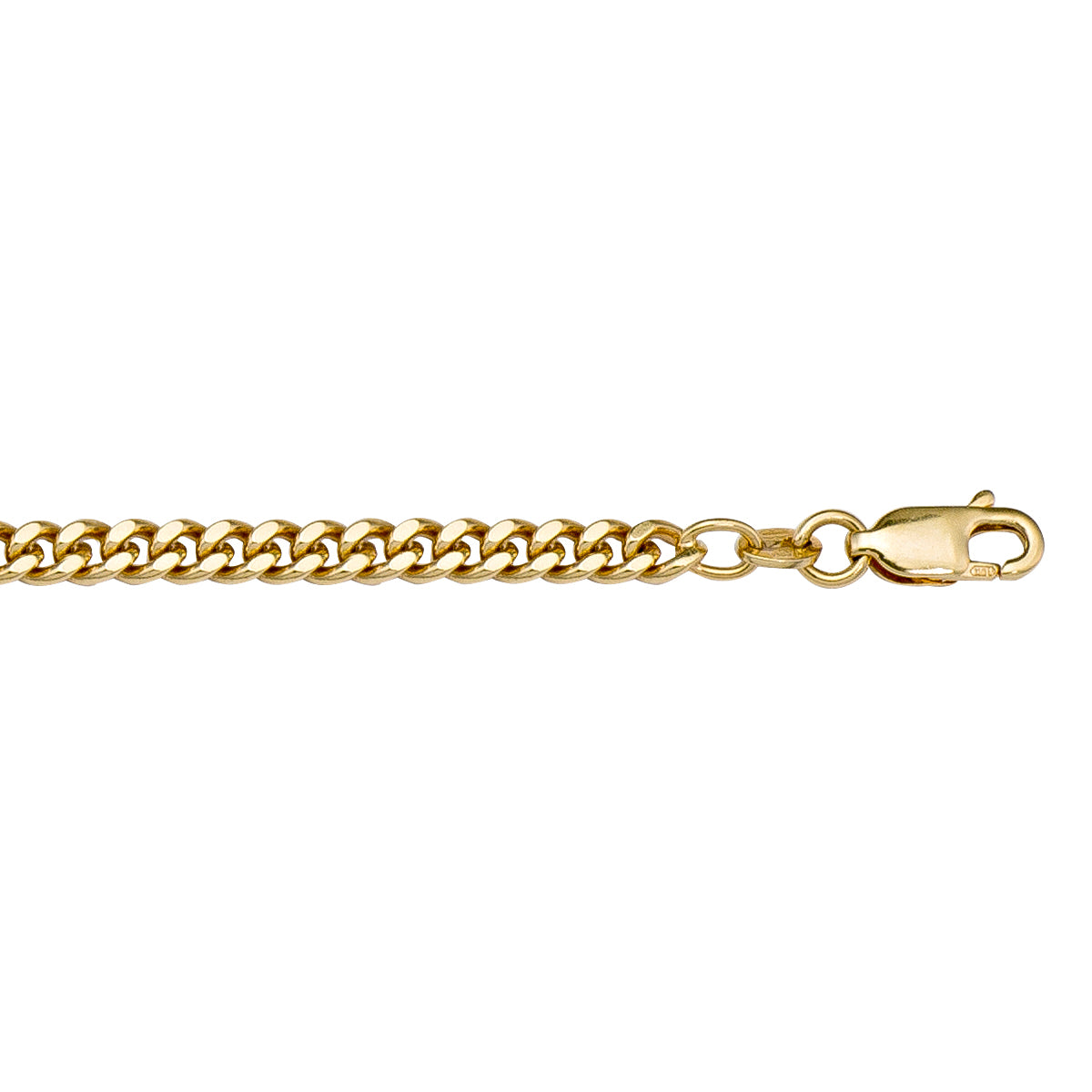 CHAINS YELLOW GOLD SOLID CURB LINK 