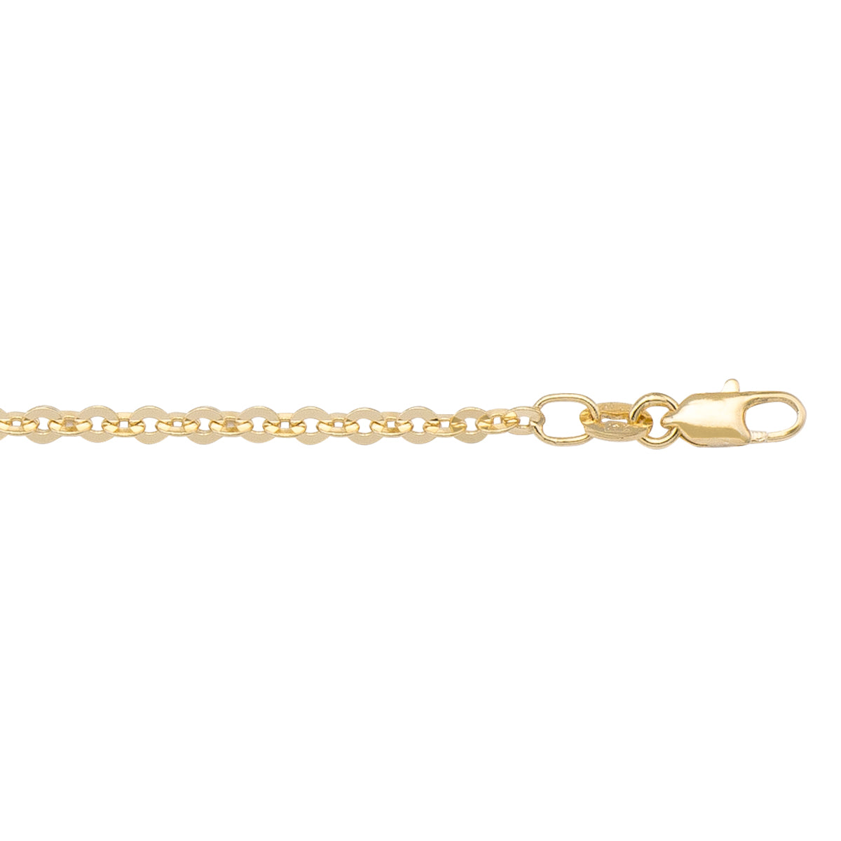 YELLOW GOLD SOLID CABLE LINK CHAIN