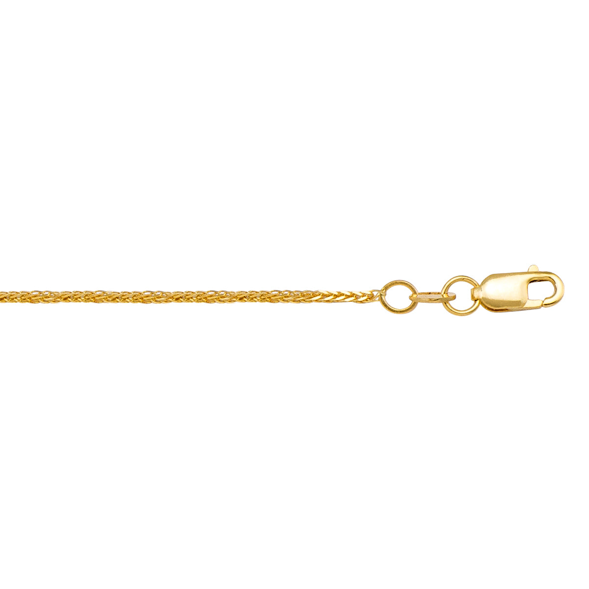 GOLD CHAIN YELLOW GOLD SOLID SQUARE WHEAT LINK 
