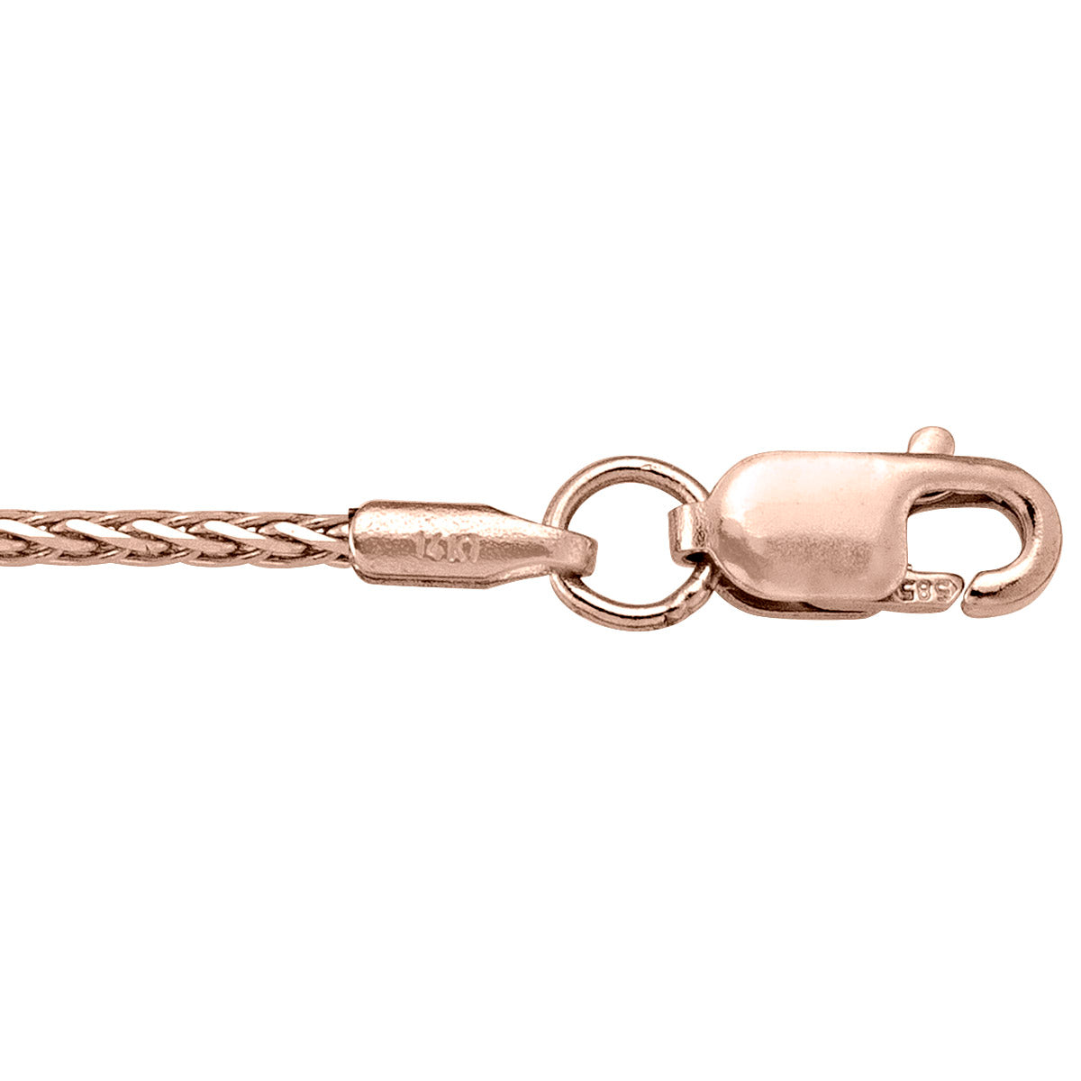 CHAINS PINK GOLD SOLID WHEAT LINK 