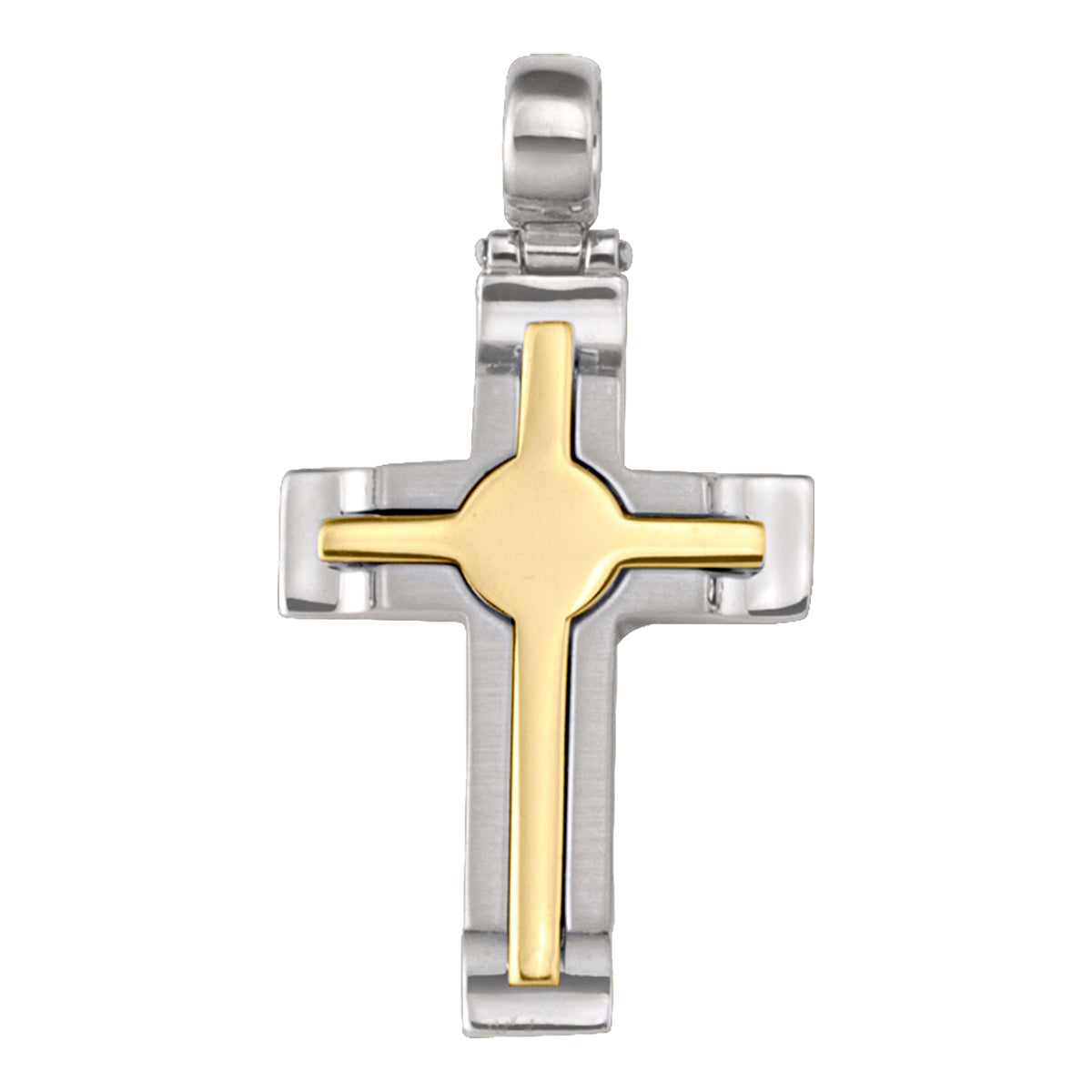 YELLOW AND WHITE  GOLD CROSS