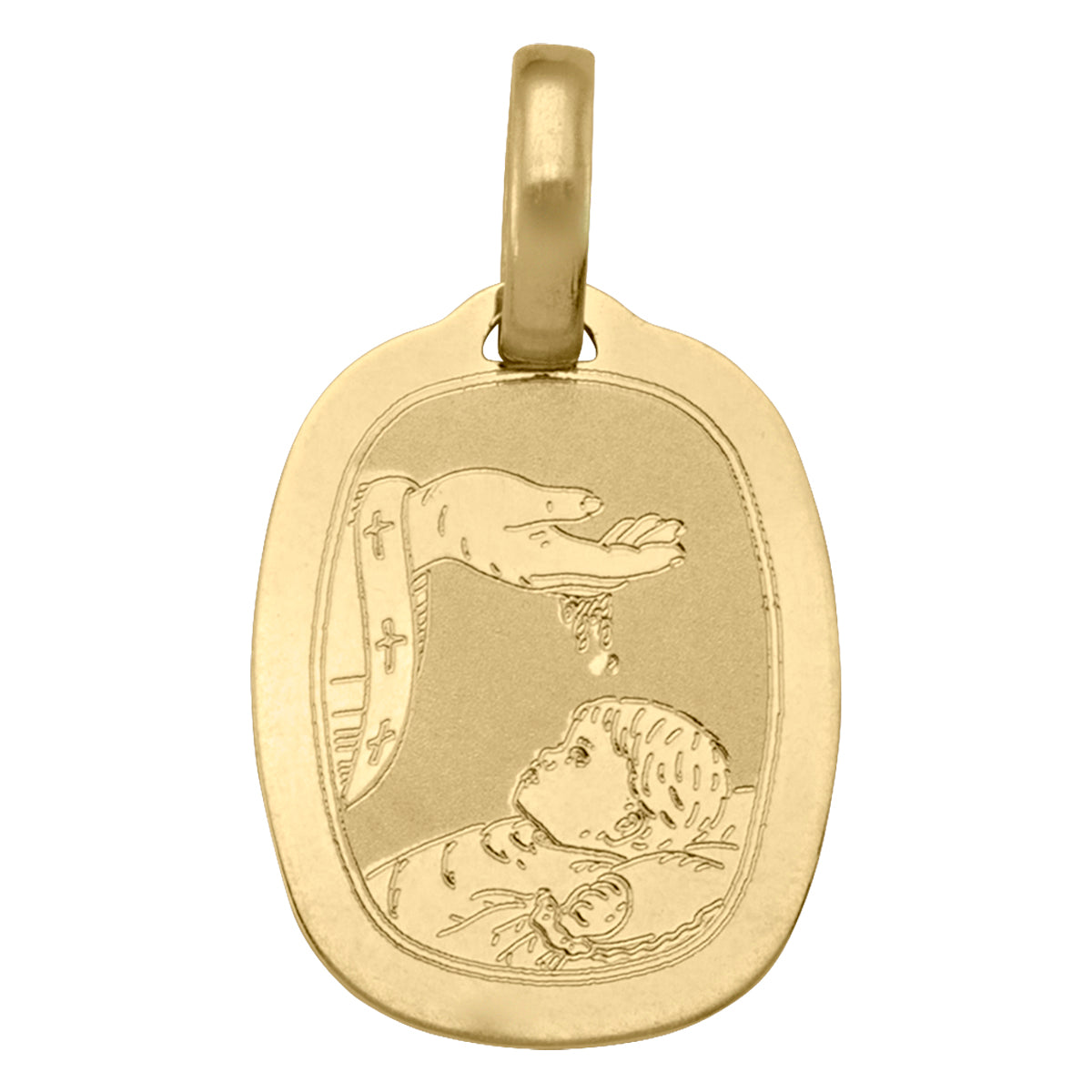 BAPTISM MEDAL YELLOW GOLD SOLID