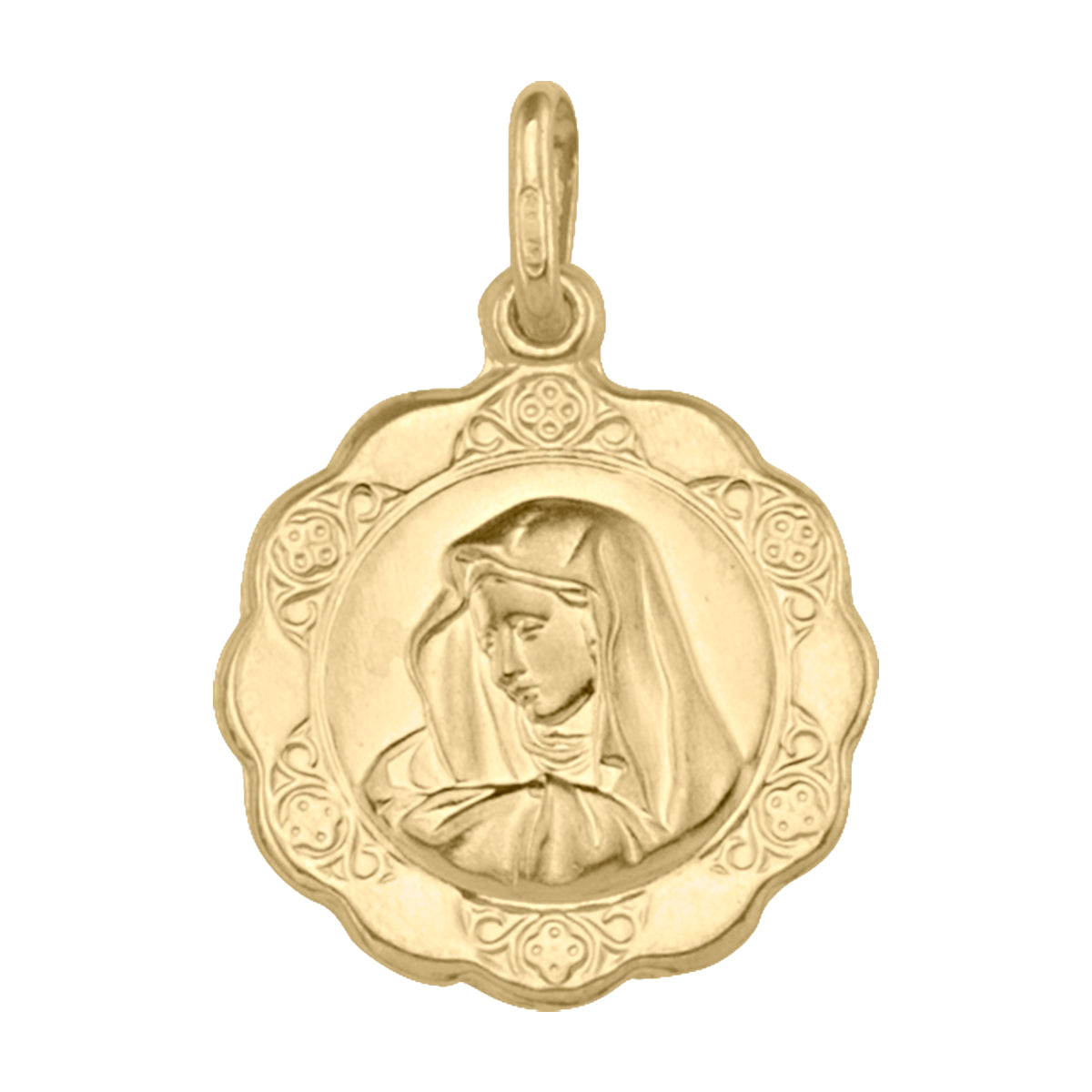 MADONNA MEDAL YELLOW GOLD HOLLOW