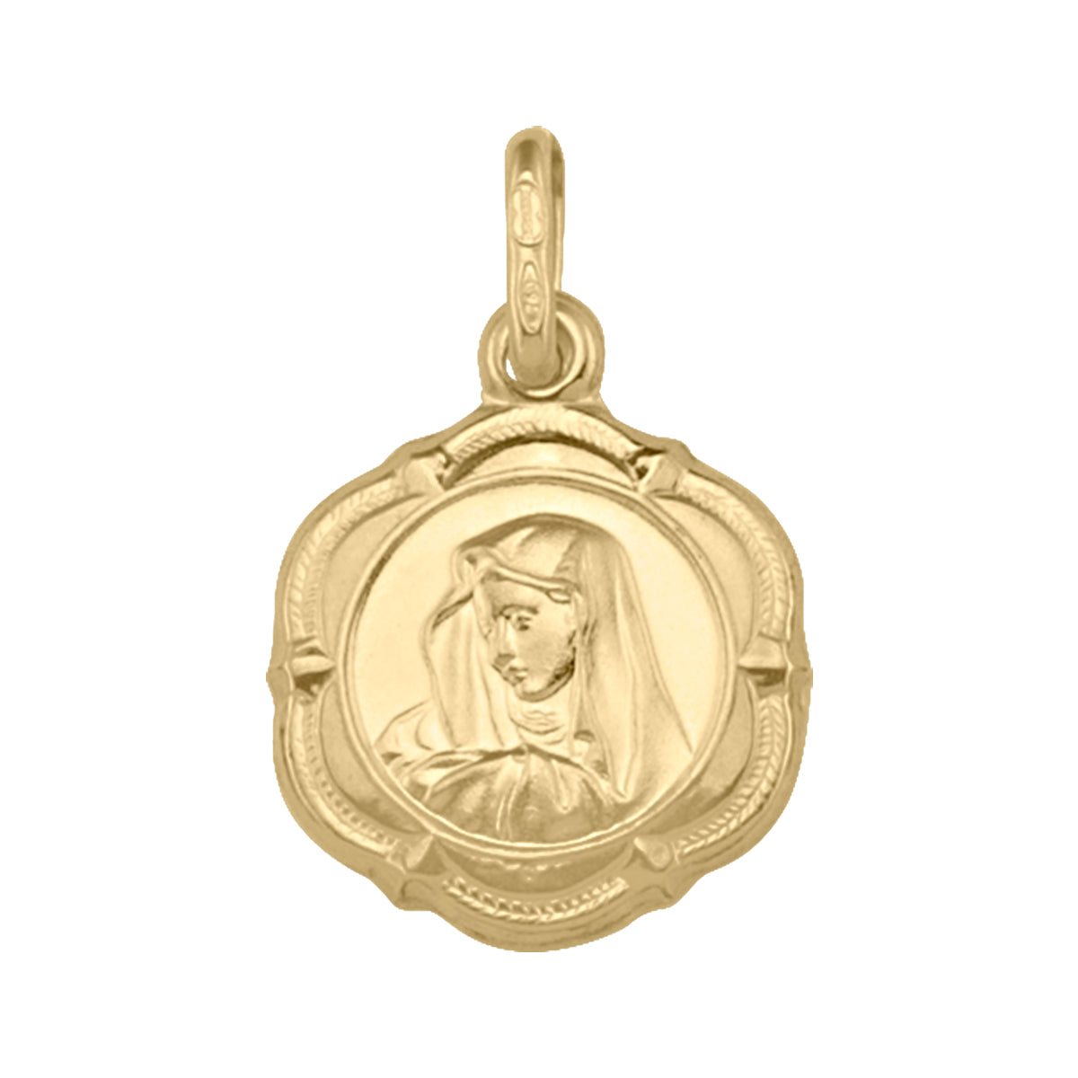 MADONNA MEDAL YELLOW GOLD HOLLOW