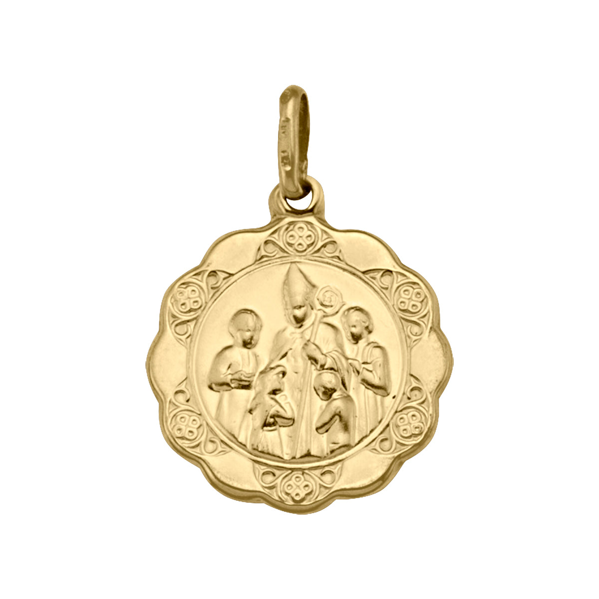 CONFIRMATION MEDAL YELLOW GOLD HOLLOW