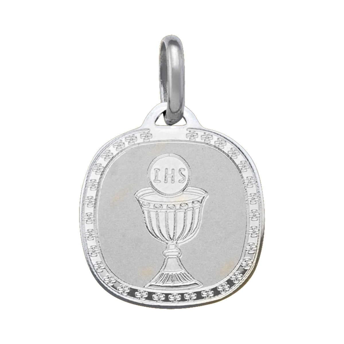 COMMUNION MEDAL WHITE GOLD SOLID