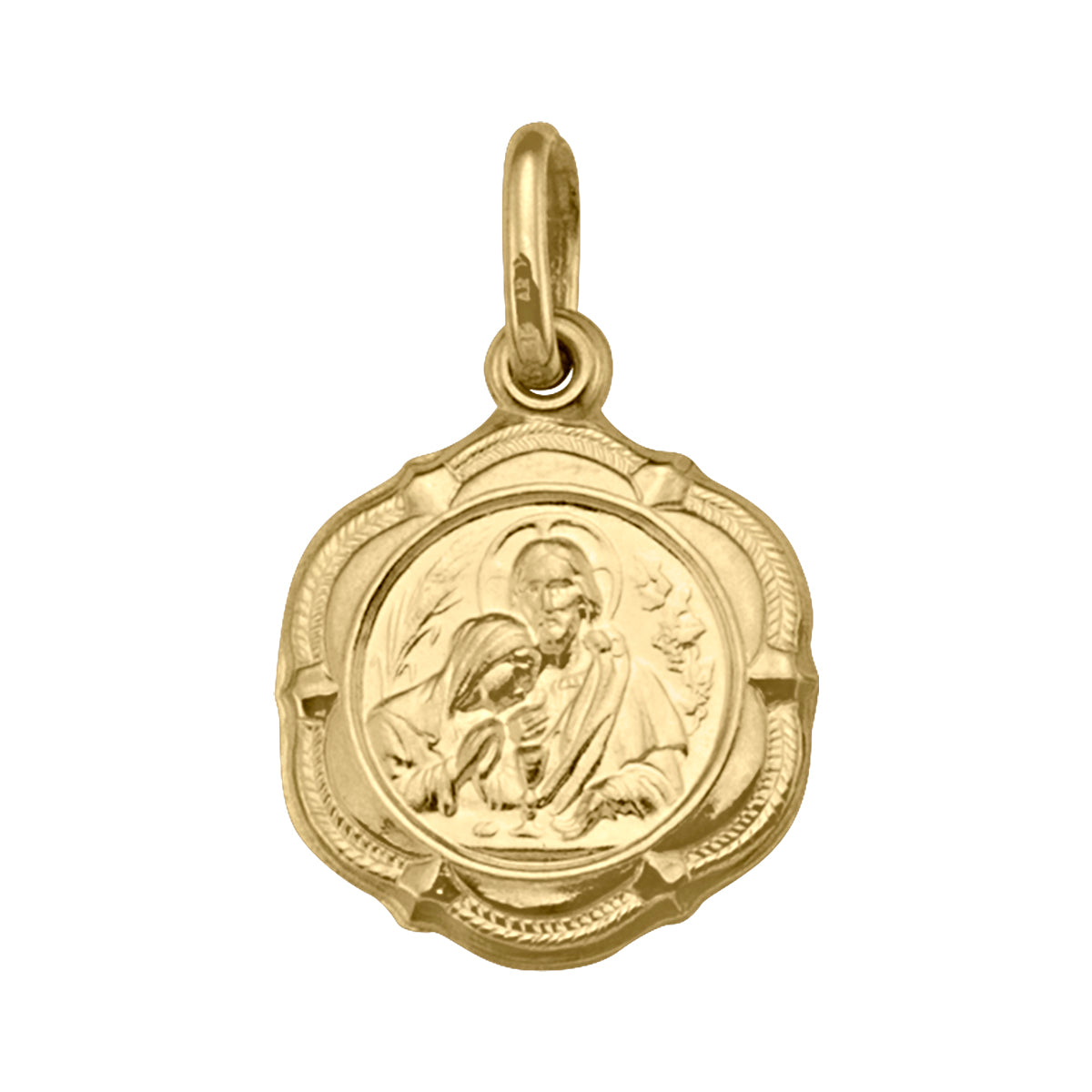COMMUNION MEDAL YELLOW GOLD HOLLOW
