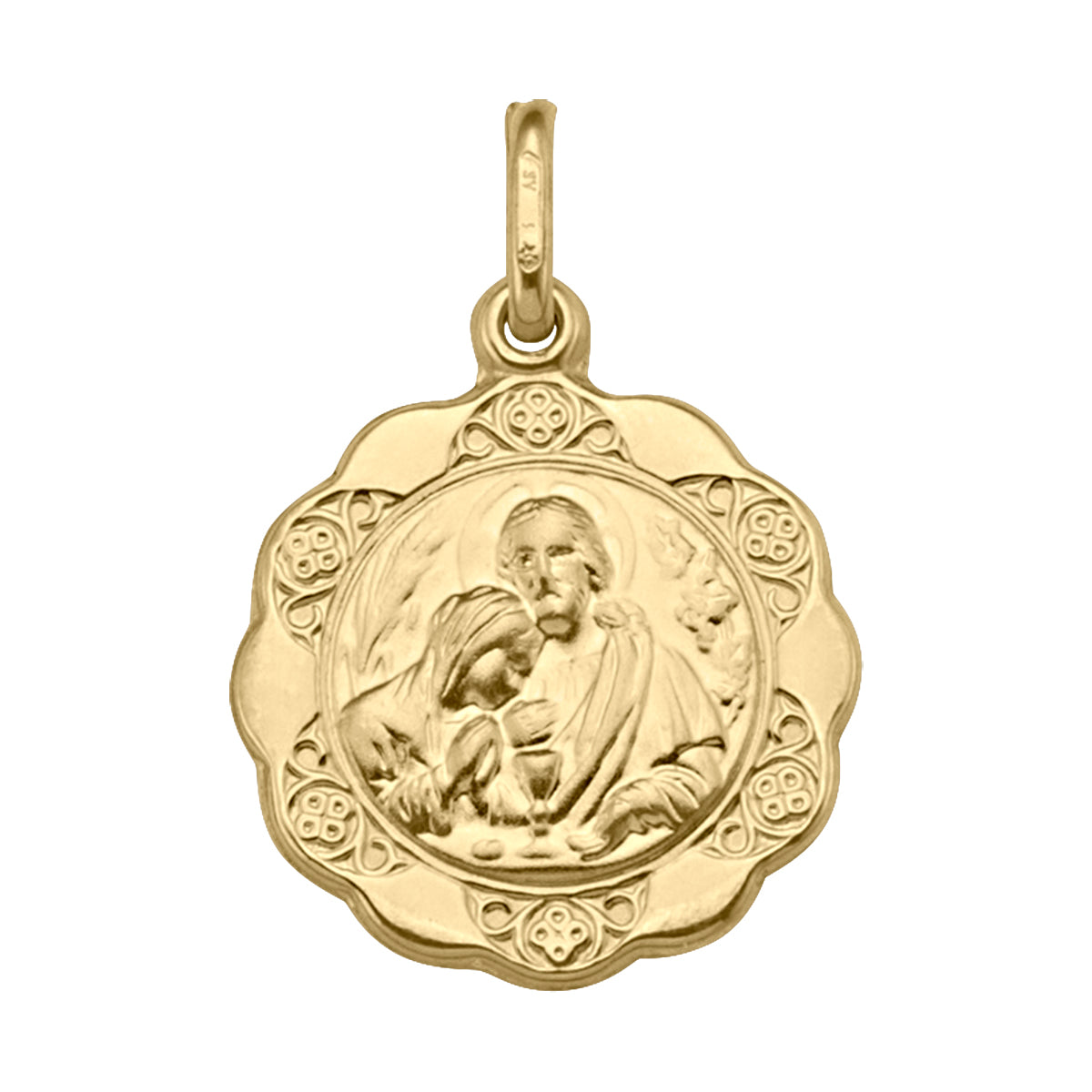 COMMUNION MEDAL YELLOW GOLD HOLLOW