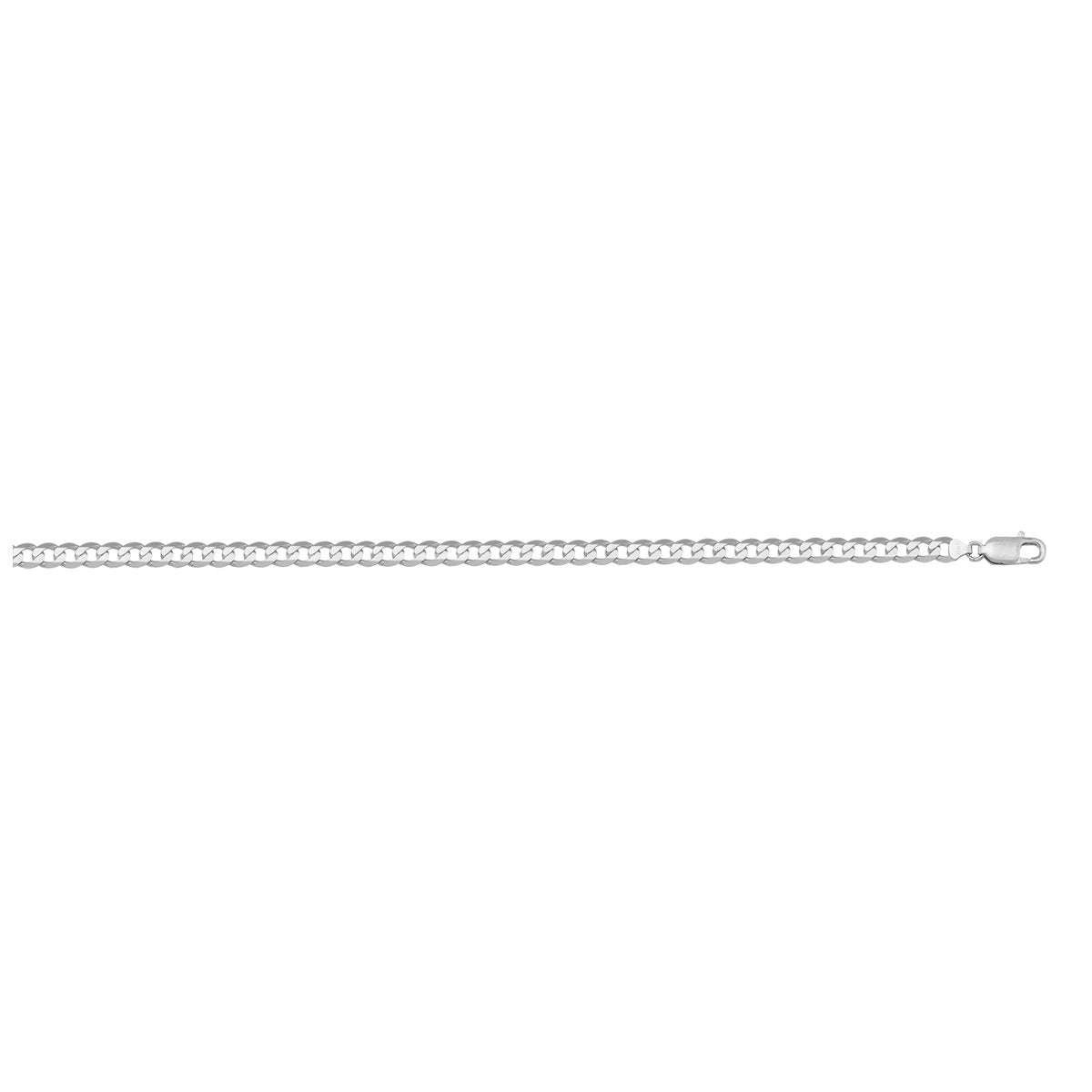 GOLD CHAIN WHITE GOLD SOLID OPEN LINK (LOBSTER CLASP) 