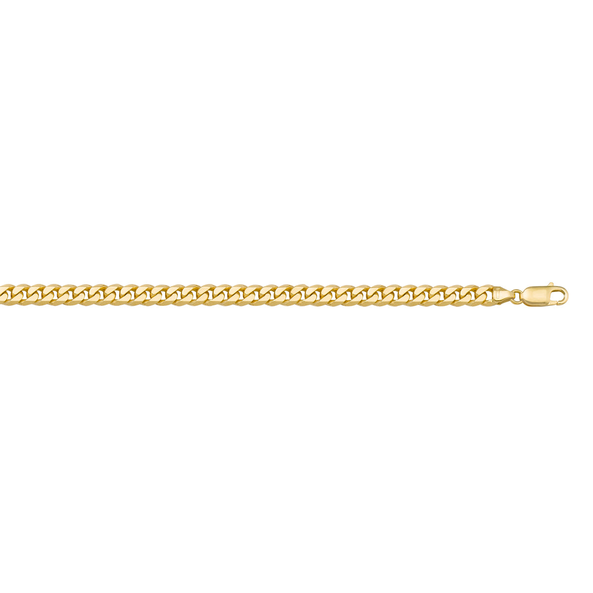 BRACELETS YELLOW GOLD SOLID FLAT BEVELED LINK CHAIN