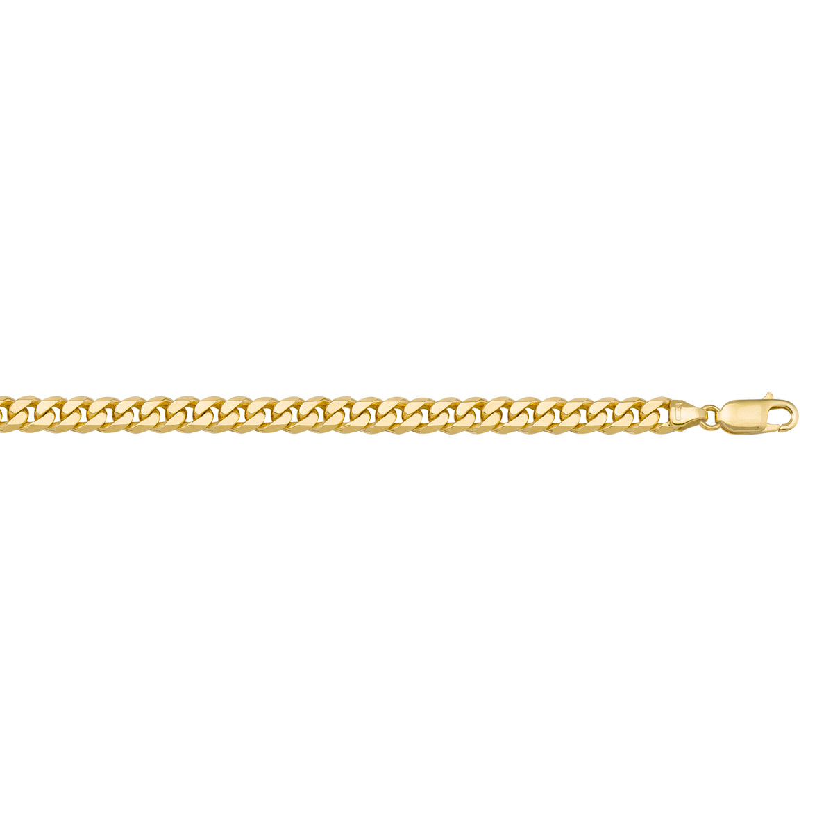 BRACELETS YELLOW GOLD SOLID FLAT BEVELED LINK CHAIN