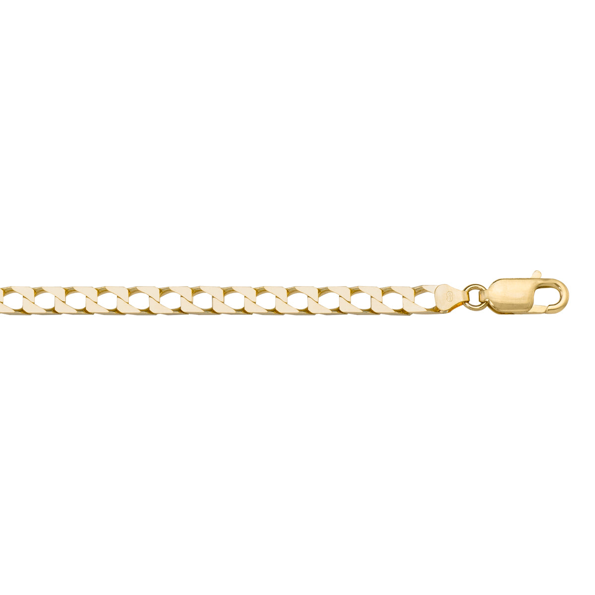 BRACELETS YELLOW GOLD SOLID SQUARED LINK CHAIN