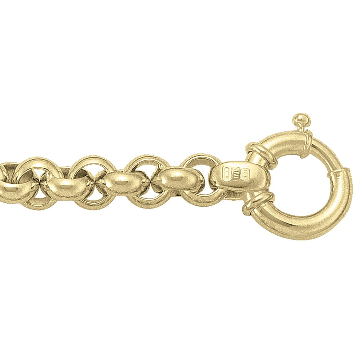 BRACELETS TWO TONE GOLD HOLLOW ROUND FANCY LINK CHAIN