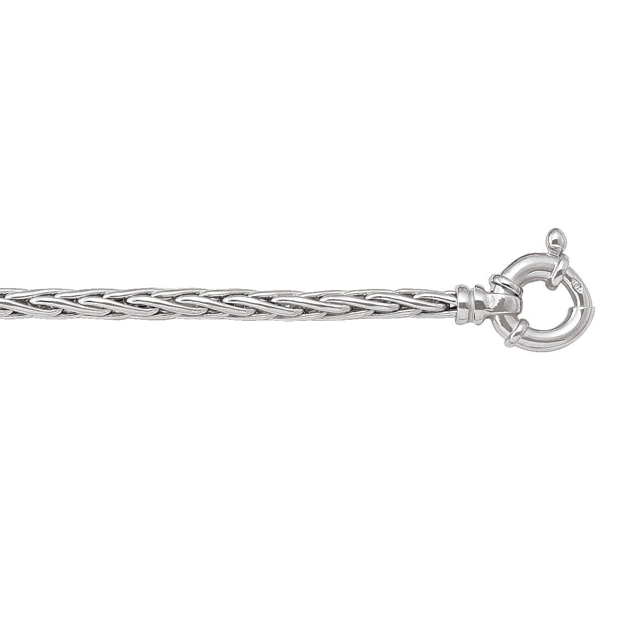 BRACELETS WHITE GOLD HOLLOW WHEAT LINK CHAIN