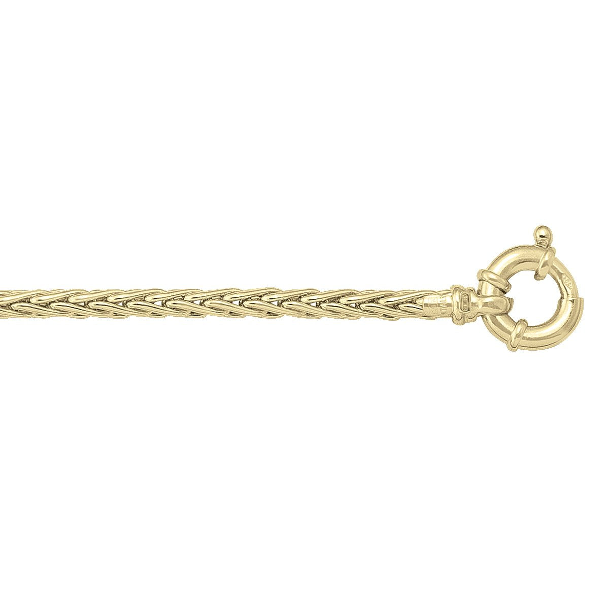 BRACELETS YELLOW GOLD HOLLOW WHEAT LINK CHAIN