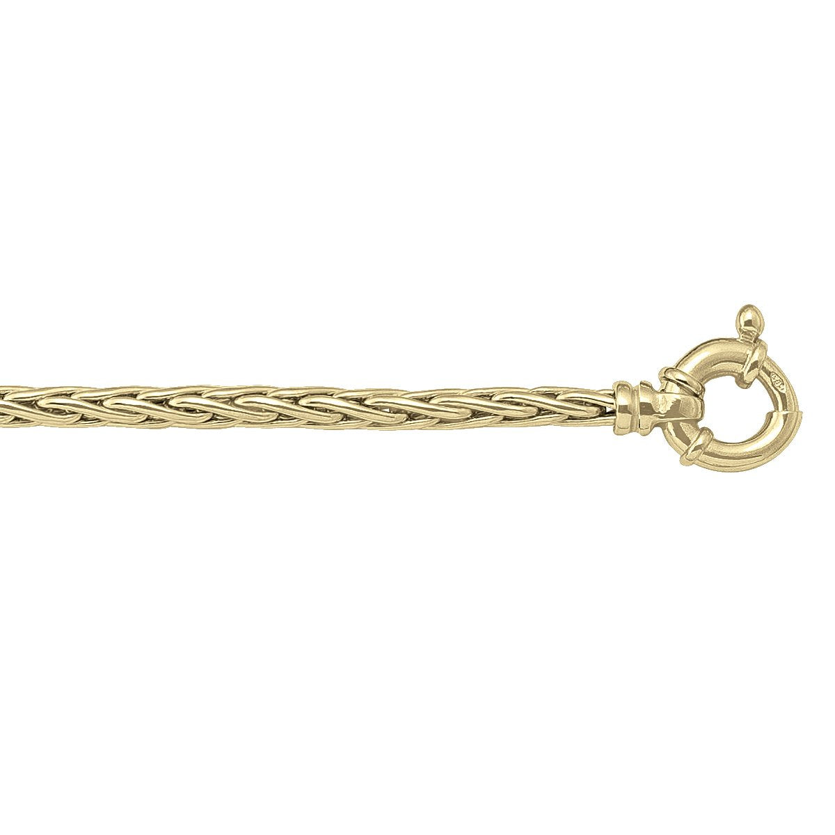 BRACELETS YELLOW GOLD HOLLOW WHEAT LINK CHAIN