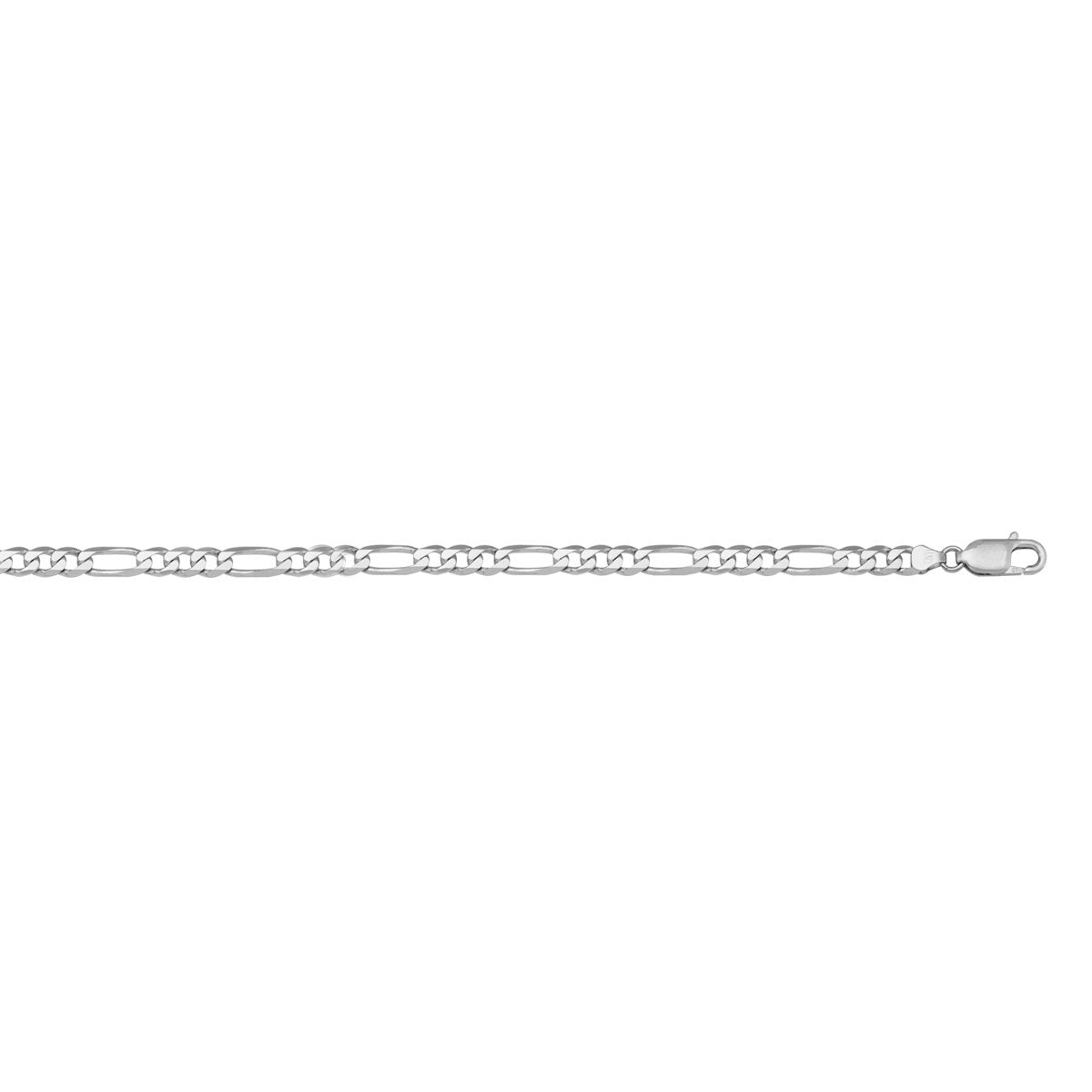GOLD CHAIN WHITE GOLD SOLID FIGARO LINK (LOBSTER CLASP) 