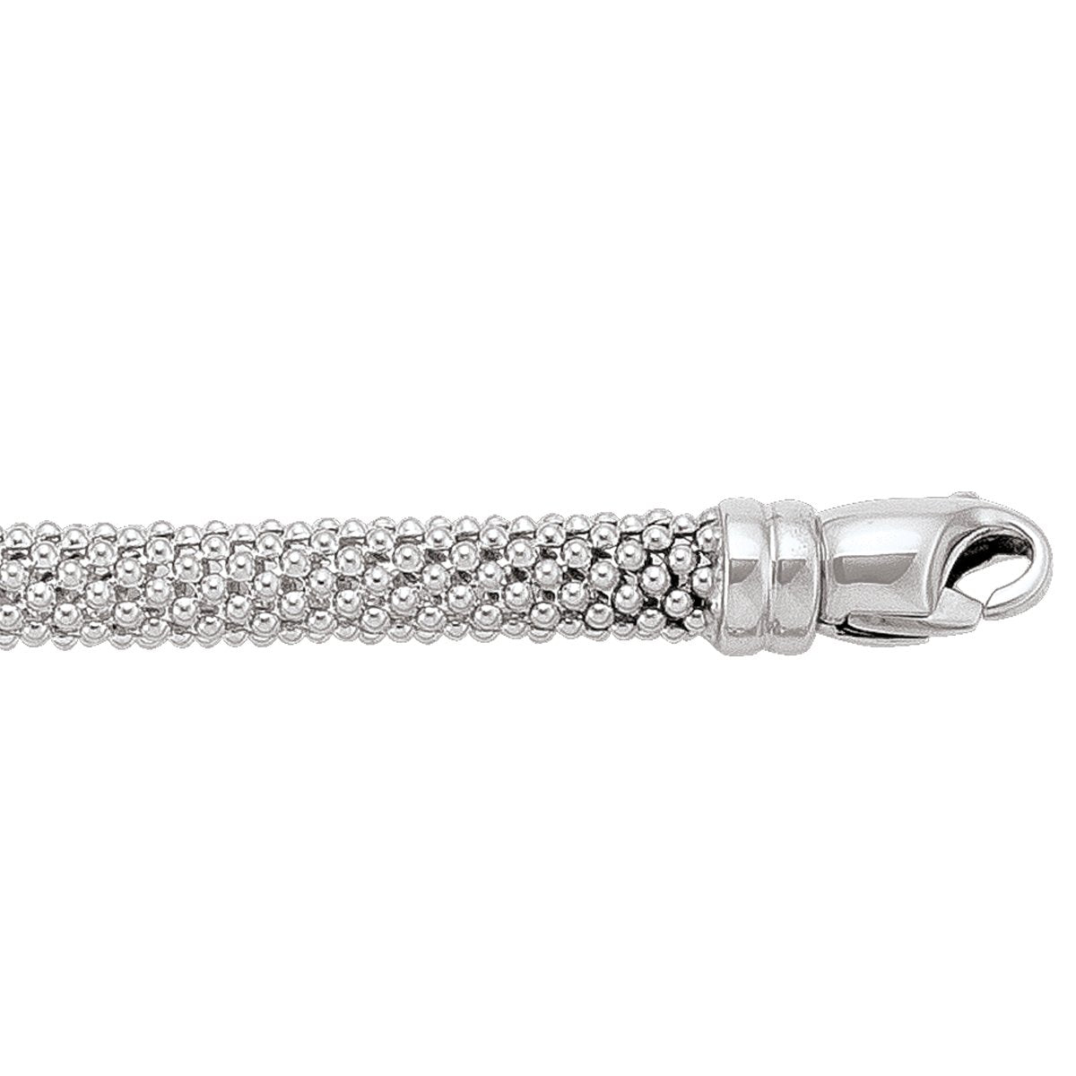 BRACELETS WHITE GOLD HOLLOW ROUND MESH FANCY LINK CHAIN