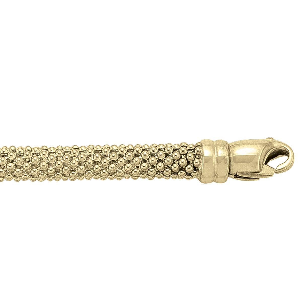 BRACELETS YELLOW GOLD HOLLOW ROUND MESH FANCY LINK CHAIN