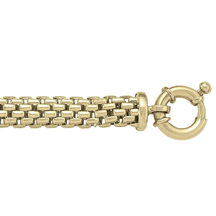 NECKALES YELLOW GOLD HOLLOW MESH FANCY LINK CHAIN