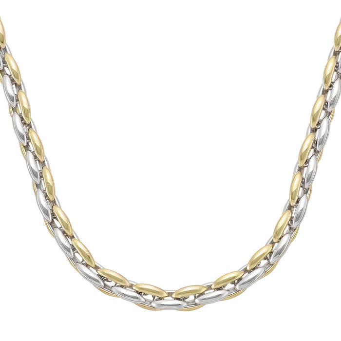 BRACELETS TWO TONE GOLD HOLLOW ROUND FANCY LINK