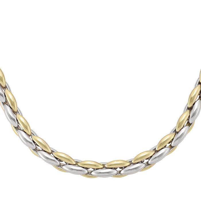 BRACELETS TWO TONE GOLD HOLLOW ROUND FANCY LINK
