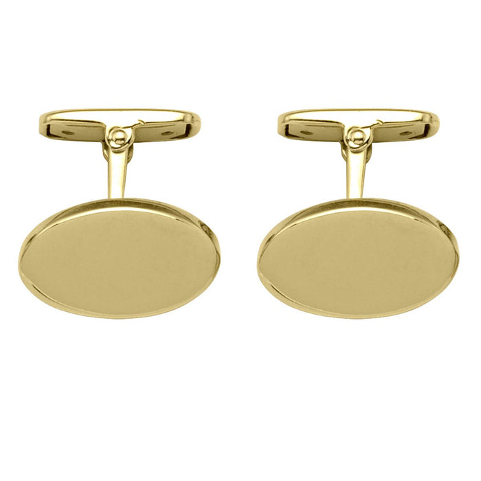 CUFFLINKS YELLOW GOLD OVAL 