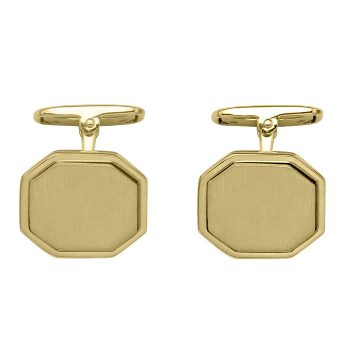 CUFFLINKS YELLOW GOLD OCTGONAL 
