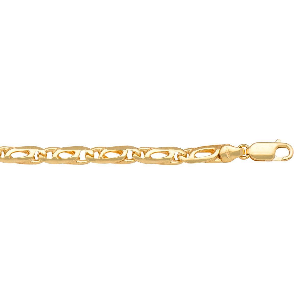 BRACELETS YELLOW GOLD SOLID TIGER EYE LINK CHAIN
