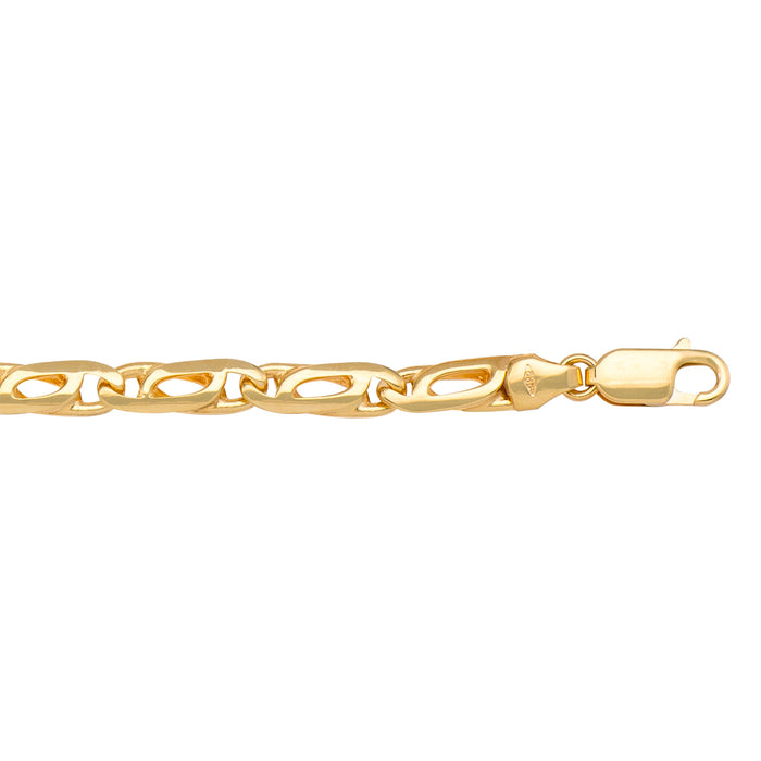 BRACELETS YELLOW GOLD SOLID TIGER EYE LINK CHAIN