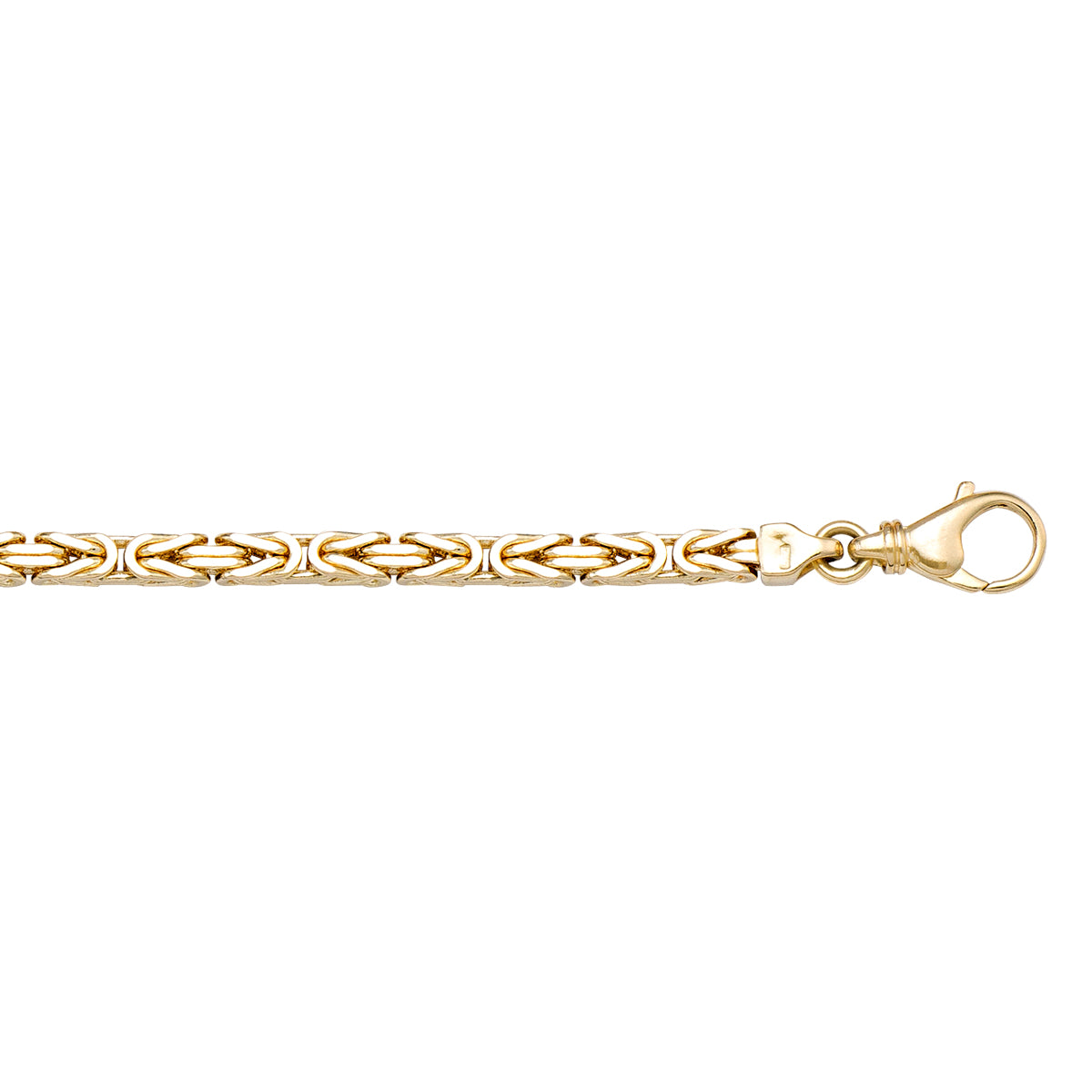 BRACELETS YELLOW GOLD SOLID BYZANTINE LINK CHAIN