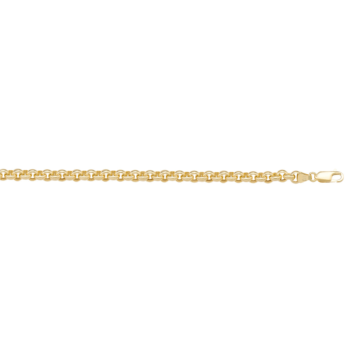 BRACELETS YELLOW GOLD HOLLOW ROLO LINK CHAIN