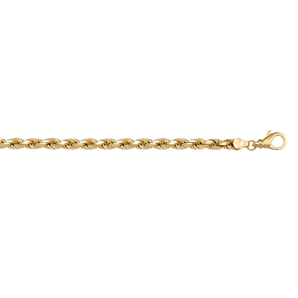 BRACELETS YELLOW GOLD SOLID ROPE LINK CHAIN