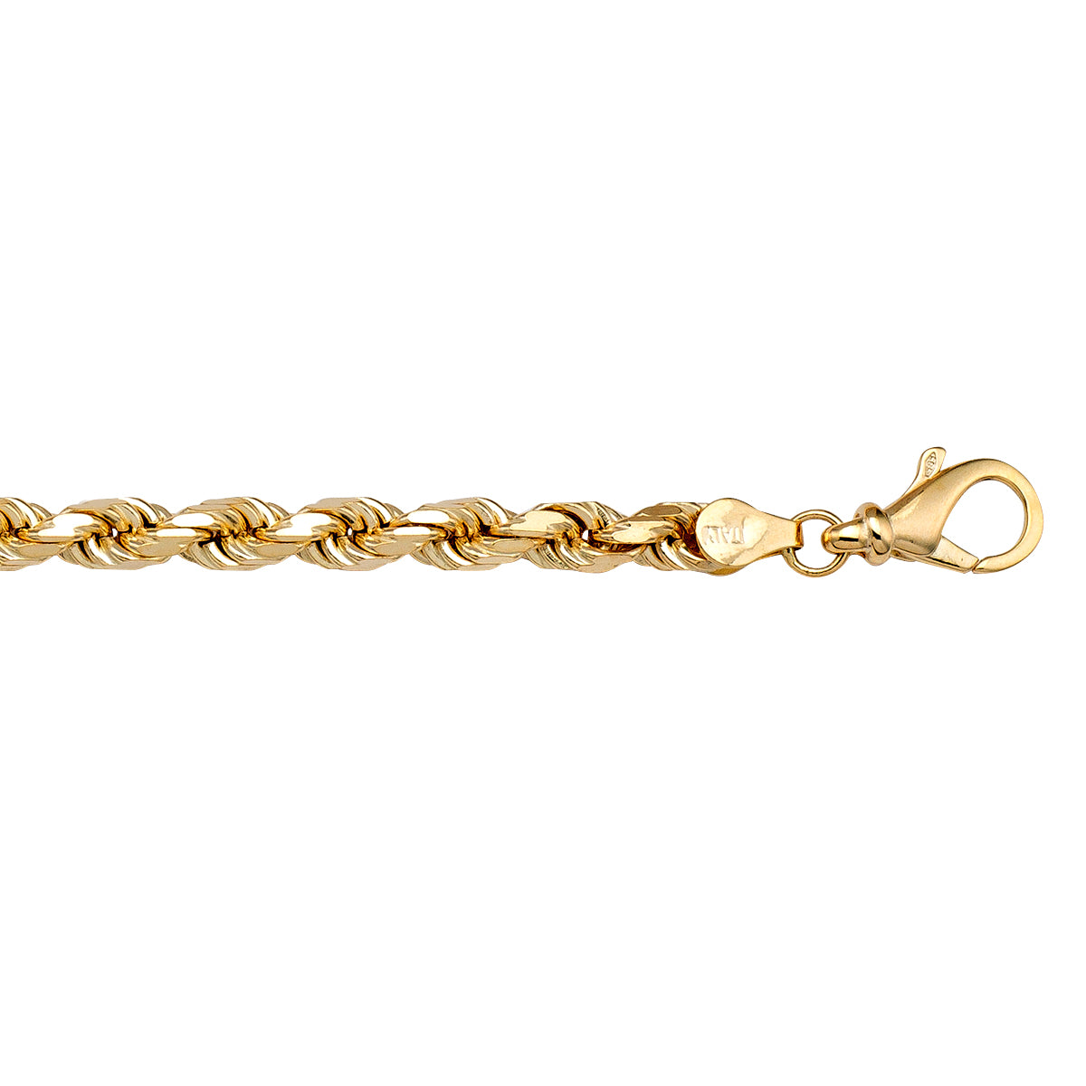 BRACELETS YELLOW GOLD SOLID ROPE LINK CHAIN