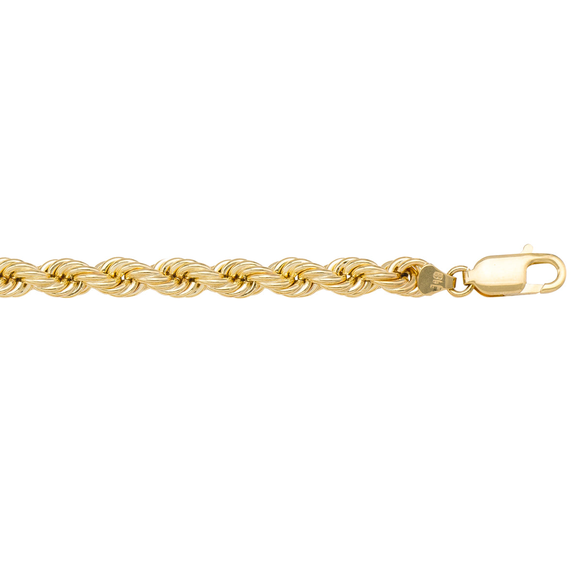 BRACELETS YELLOW GOLD HOLLOW ROPE LINK CHAIN