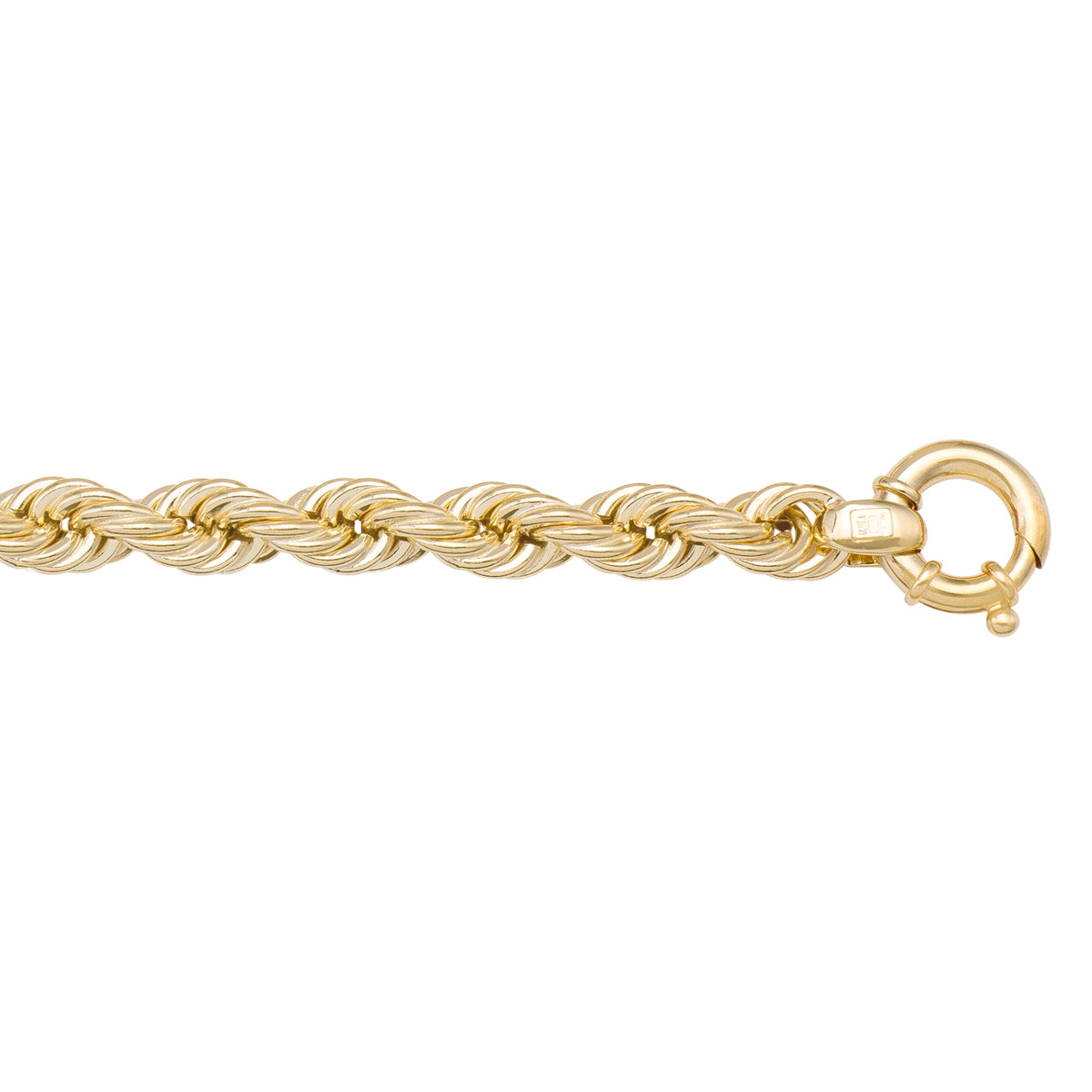 BRACELETS YELLOW GOLD HOLLOW ROPE LINK CHAIN
