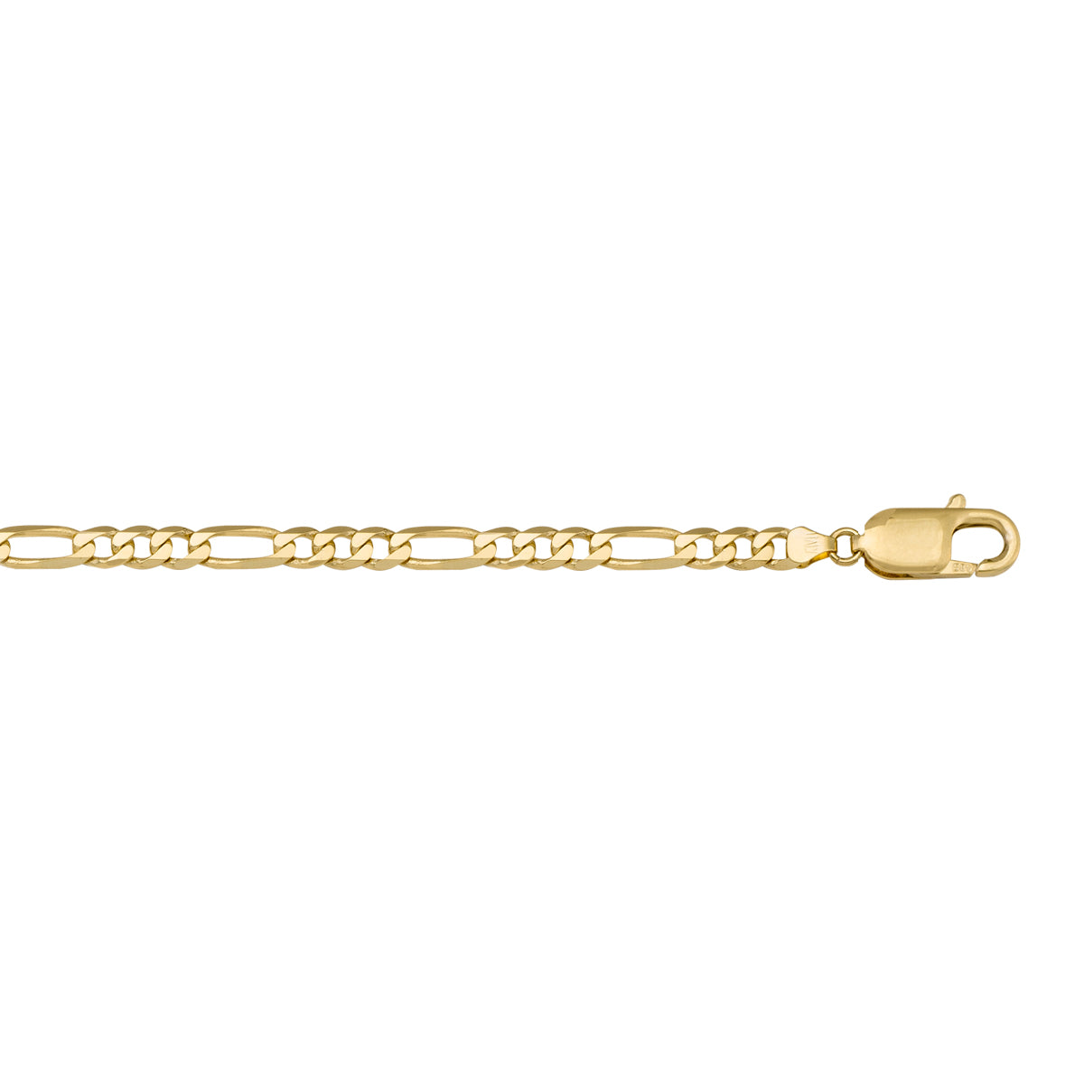 BRACELETS YELLOW GOLD HOLLOW FIGARO LINK CHAIN