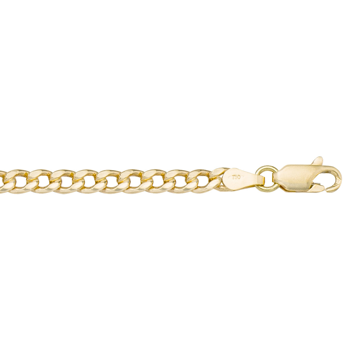 BRACELETS YELLOW GOLD HOLLOW CURB LINK CHAIN
