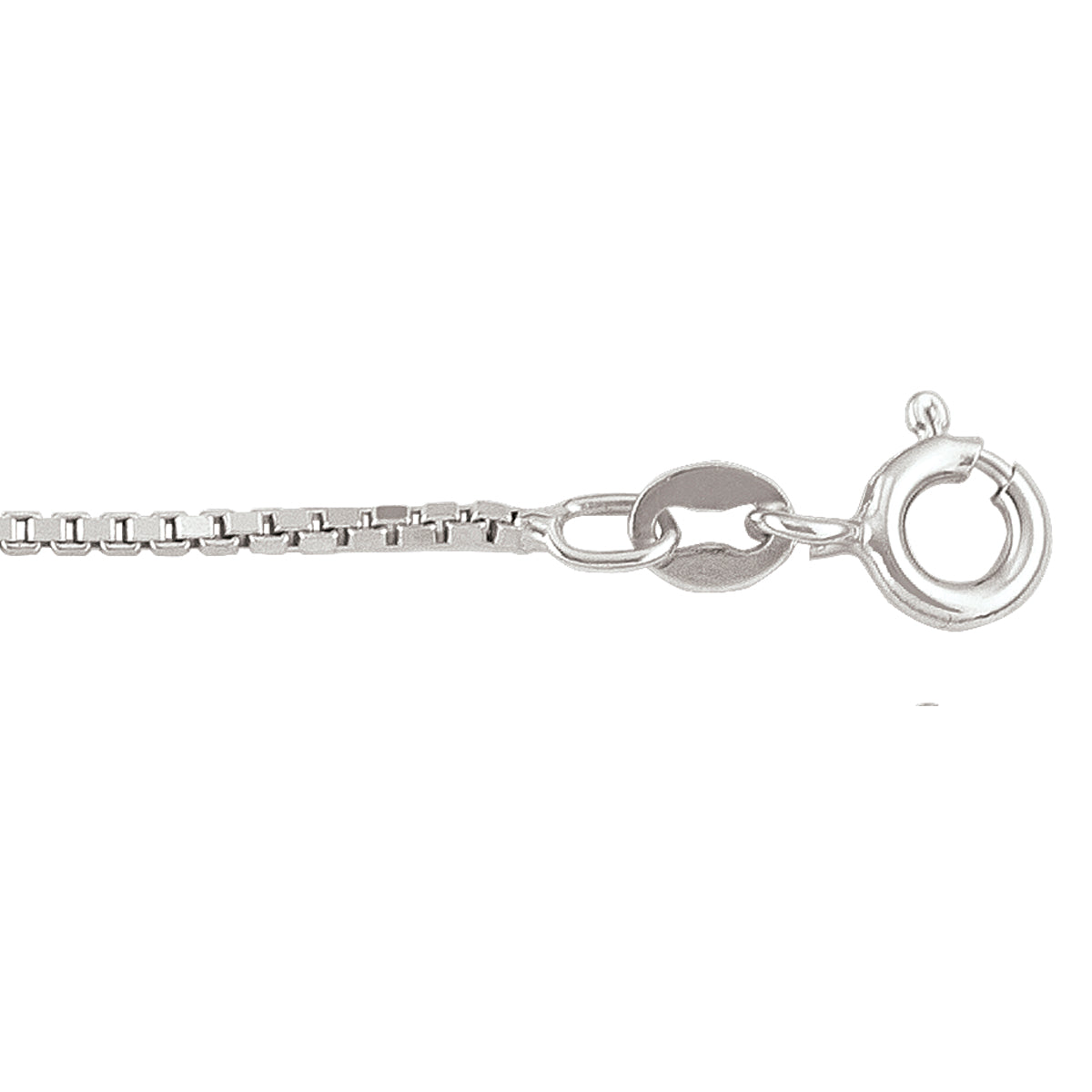 CHAINS SILVER RHODIUM SOLID BOX LINK 