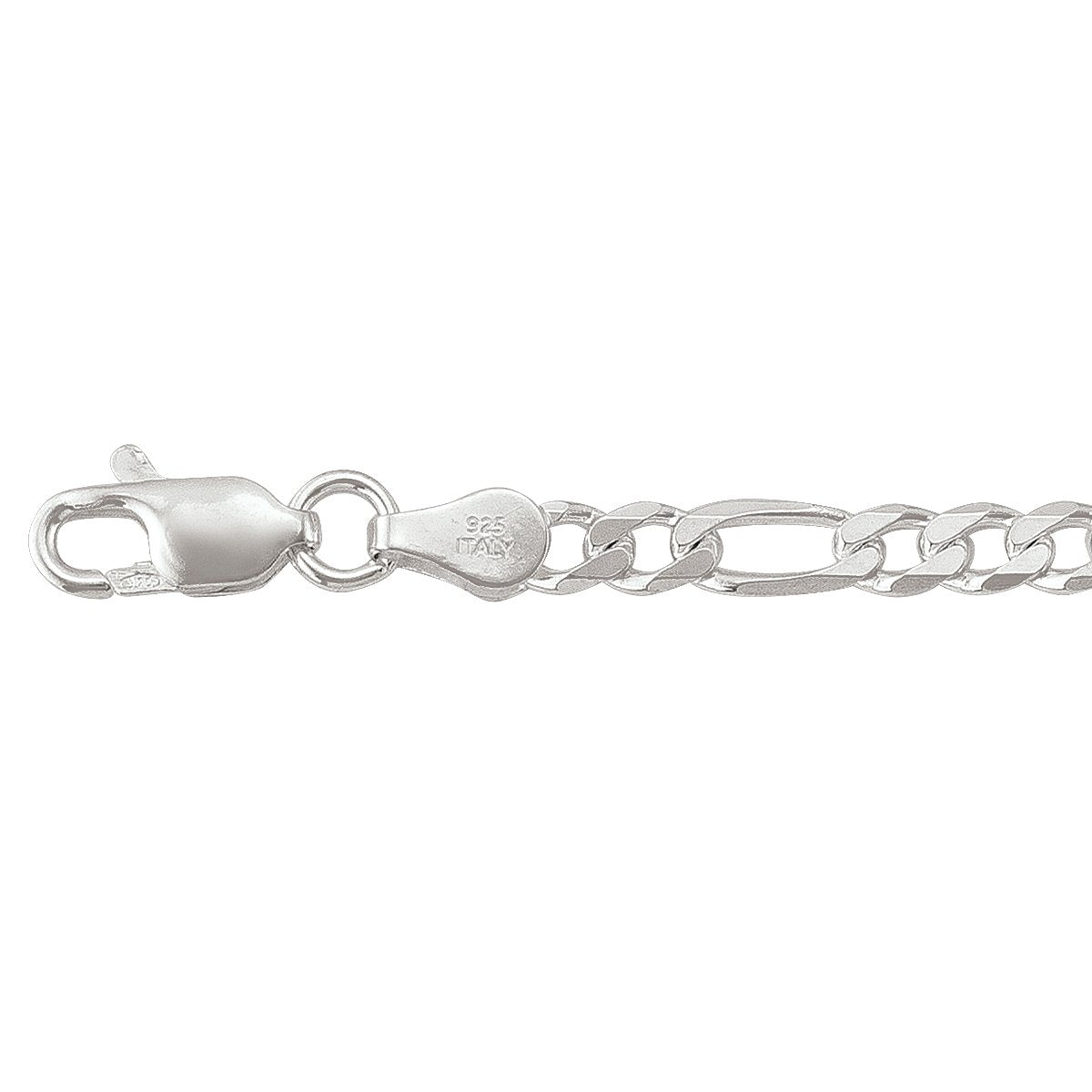 BRACELETS SILVER SOLID FIGARO LINK CHAIN